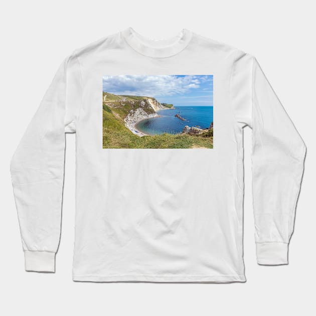 Dorset Man O'War beach view Long Sleeve T-Shirt by TDArtShop